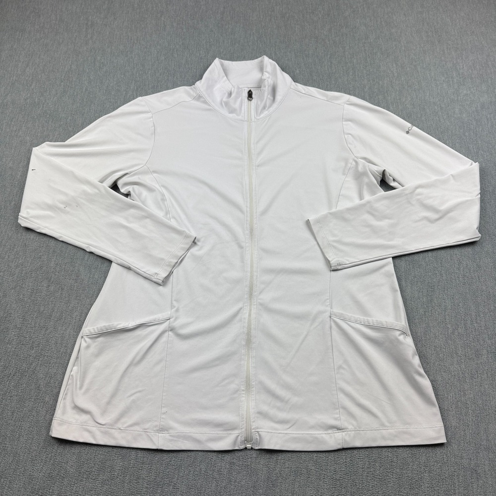 Columbia Jacket Womens Large White Chill River Full Zip Mock Neck Hiking Outdoor